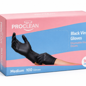 Gants Vinyle Noir Jetables – Boîte 100 Pièces