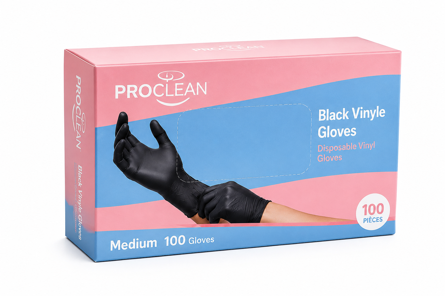 Gants Vinyle Noir Jetables – Boîte 100 Pièces