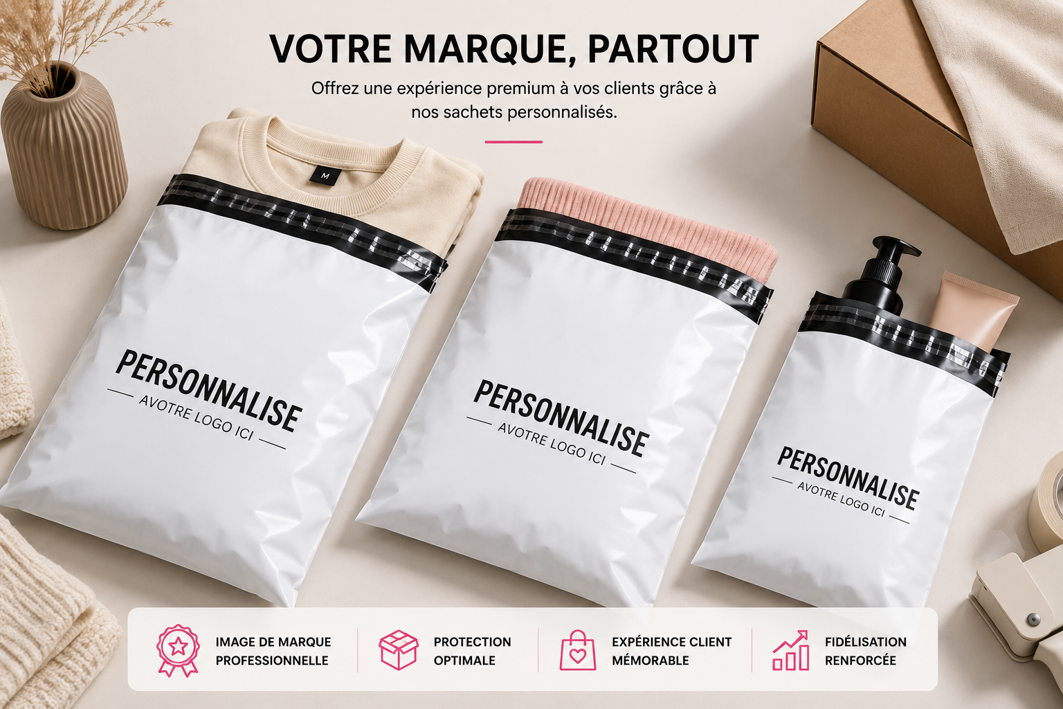 Sachet E-commerce Personnalisé Blanc – Image 7