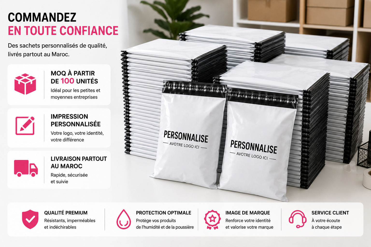 Sachet E-commerce Personnalisé Blanc – Image 8